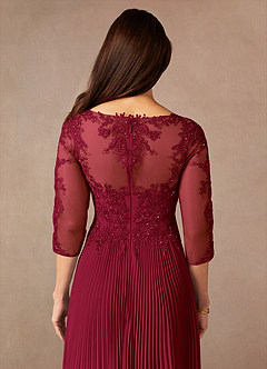 Azazie Corinne Mother of the Bride Dresses Burgundy A-Line Sequins Chiffon Dress image7