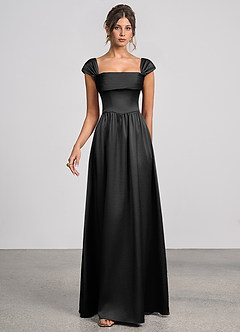Odette Black Luminous Satin Maxi Dress