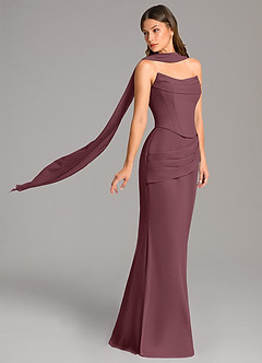 Azazie Sorrel Bridesmaid Dresses Sangria Mermaid Corset Chiffon Dress image3