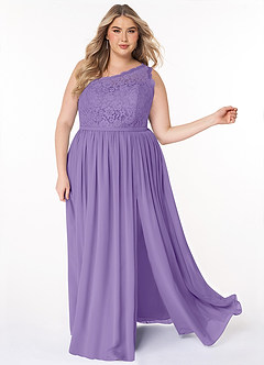 Azazie Demi Bridesmaid Dresses A-Line One Shoulder Chiffon Floor-Length Dress image13