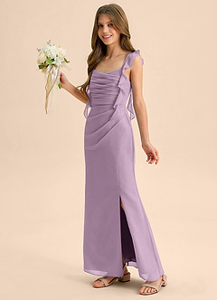 Azazie Jessamine Junior Klä av Sjöjungfru i Chiffong Älskling Halsringning image6