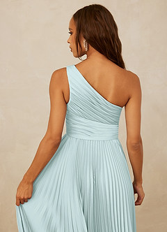 Christian Siriano Bridal for Azazie 1008 Robes de demoiselle d'honneur Robe Trapèze en Satin extensible Ue épaule Verre De Mer image6