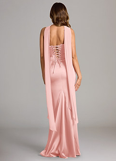 Azazie Sorrel Bridesmaid Dresses Powder Pink Mermaid Strapless Stretch Satin Convertible Dress image2