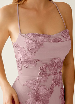 Lysandra Staubiger Flieder Stretch-Minikleid mit 3D-Blumen-Korsett image2