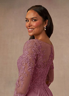 Azazie Calanthe Mother of the Bride Dresses Vintage Mauve A-Line Scoop Chiffon Dress image4