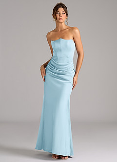 Azazie Debby Bridesmaid Dresses Sky Blue Mermaid Strapless Stretch Satin Convertible Dress image1