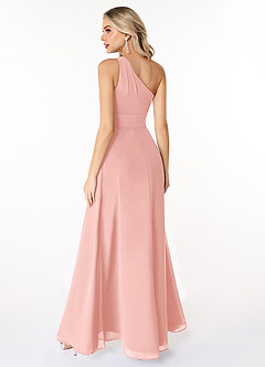 Azazie Dallas Bridesmaid Dresses Rosette A-Line One Shoulder Chiffon Dress image2