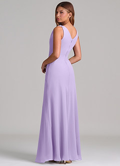 Azazie Nerine Brudtärnklänningar Klä av A-Linje i Chiffong Plisserad Lila image2