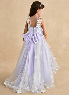 Azazie Celia Flower Girl Dresses Lilac A-Line Lace Tulle Dress image2