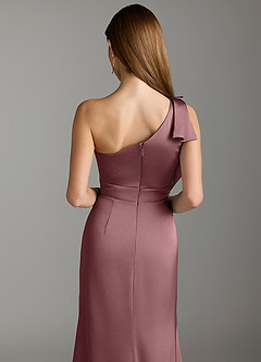 Azazie Rinna Bridesmaid Dresses Vintage Mauve Mermaid Ruched Stretch Satin Dress image7