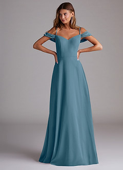 Azazie Marley Bridesmaid Dresses Bermuda A-Line Off the Shoulder Chiffon Convertible Dress image4