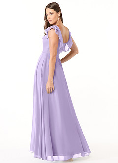 Azazie Jinny Bridesmaid Dresses Lilac A-Line Square Neckline Ruched Chiffon Dress image7