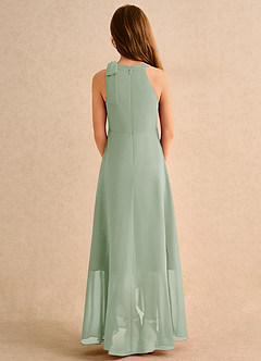 Azazie Boop Junior Formal vestidos de niña de las flores Vestido de Salvia Polvorienta de Gasa de Corte En A con Lazo image2