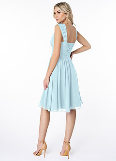 Azazie Angie Bridesmaid Dresses Cloud Blue A-Line Corset Chiffon Dress image5