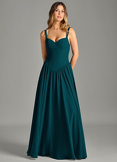 Azazie Evadina Suknie dla druhen Linia A Gorset Szyfon Do ziemi Sukienka image5