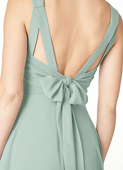 Azazie Julie At-home Try On Dresses Agave A-Line Sweetheart Neckline Chiffon Dress image5