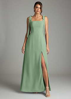 Azazie Debra Bridesmaid Dresses Matcha A-Line with Pockets Chiffon Convertible Dress image7