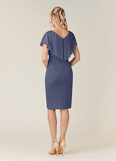 Azazie Waverly Mother of the Bride Dresses Stormy Sheath Pleated Mesh Dress image4