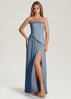 Azazie Tierney Robes de demoiselle d'honneur Robe Trapèze Convertible en Mousseline de soie Sans bretelle Violet Crépusculaire image3