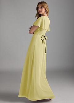 Azazie Zaniah Abiti da Damigella Abito A-Line in Chiffon Sorbetto Al Limone image7