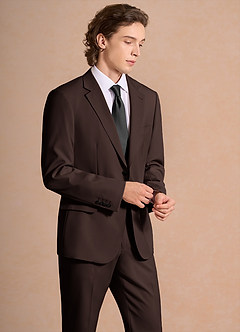 front James Ganache Structured Stretch Suit Jacket