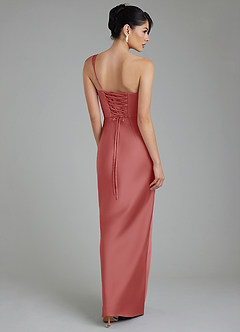 Azazie Sabrina Bridesmaid Dresses Antique Rose Mermaid Corset Stretch Satin Dress image3