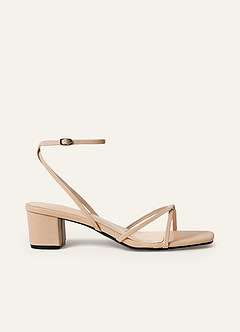 front Ankle Strap Cross Knot Heel Sandals
