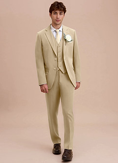 front Ethan Champagne Refined Weave Suit Jacket