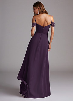 Azazie Marley Bridesmaid Dresses Plum A-Line Off the Shoulder Chiffon Convertible Dress image7