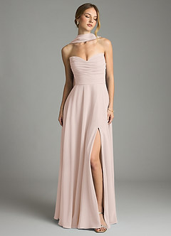 Azazie Ayla Abiti da Damigella Abito A-Line in Chiffon Scollo a Cuore Petalo Di Rosa image7