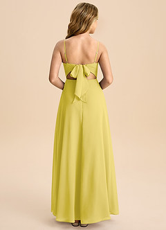 Azazie Shale Junior Canary A-Line Bow Chiffon Dress image1
