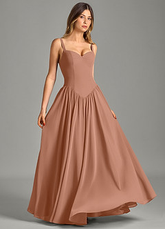 Azazie Evadina Suknie dla druhen Linia A Gorset Szyfon Do ziemi Sukienka image3