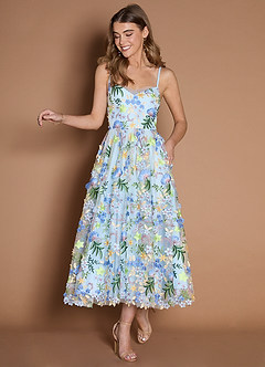 Sandy Sky Blue Multi Midi Dress image2