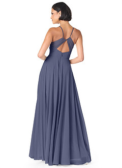 Azazie Avelina Bridesmaid Dresses Stormy A-Line V-Neck Pleated Chiffon Dress image2