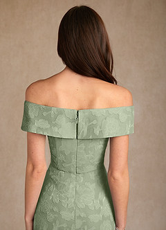 Azazie Medford Mother of the Bride Dresses Dusty Sage A-Line Off the Shoulder Floral Burnout Dress image8