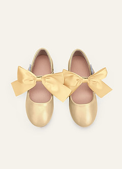 front Satin Bow Mary Jane Girls' Flat Shoes