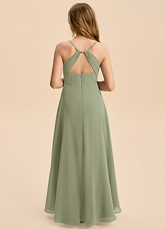 Azazie Gia Junior Pistachio A-Line Pleated Chiffon Dress image2