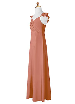 Azazie Amada Junior MAI TAI A-Line Ruched Chiffon Dress image7
