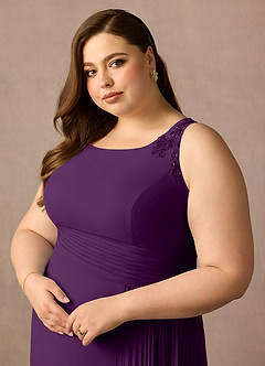 Azazie Galvan Mère de la mariée Robes Robe Trapèze en Mousseline de soie Paillettes Grain De Raisin image12