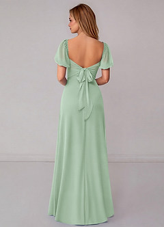 Azazie Fatima Šaty pre družičky A-Line s vreckami Šifón Dĺžka podlahy Šaty image5