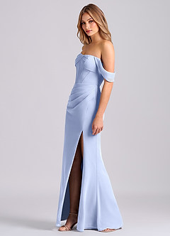 Azazie Joanne Final Sale Ice Mermaid Off the Shoulder Chiffon Dress image3