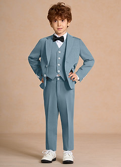 front Oliver Lyseblå Drenge 5-delt jakkesæt med butterfly