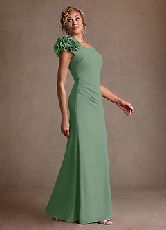 Azazie Gwynne vestidos de madre de la novia Vestido de Matcha de Crepé elástico de Corte Sirena con Vestidos sin tirantes image2