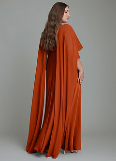 Azazie Stefania Brautjungfernkleider A-Linie Stretch-Satin Kleid Paprika image8