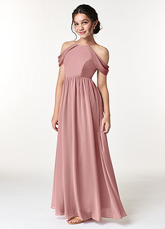 Azazie Seneca Junior Dusty Rose A-Line Off the Shoulder Chiffon Dress image5