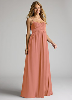 Azazie Llana Maternity Bridesmaid Dresses A-Line Chiffon Floor-Length Dress image1