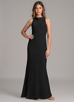 Azazie Allettie Bridesmaid Dresses Black Mermaid Chiffon Dress image1