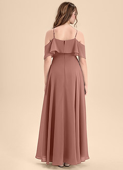 Azazie Tessabelle Junior Jurk van Chiffon met A-Lijn Off the Shoulder Ceder Roos image2