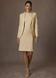 front Kennedy Champanhe Vestido estruturado com elastano