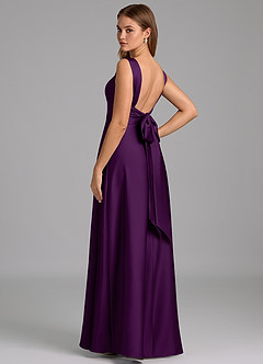 Azazie Beatrice 신부 들러리 드레스 A라인 스윗하트 네크라인 스트레치 새틴 바닥 길이 드레스 image2